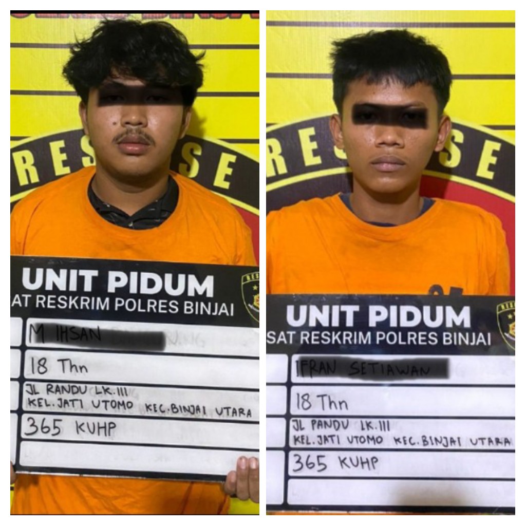 Dua Orang Pemuda Sebagai Tersangka Pelaku Curanmor, Ditangkap Polres Binjai