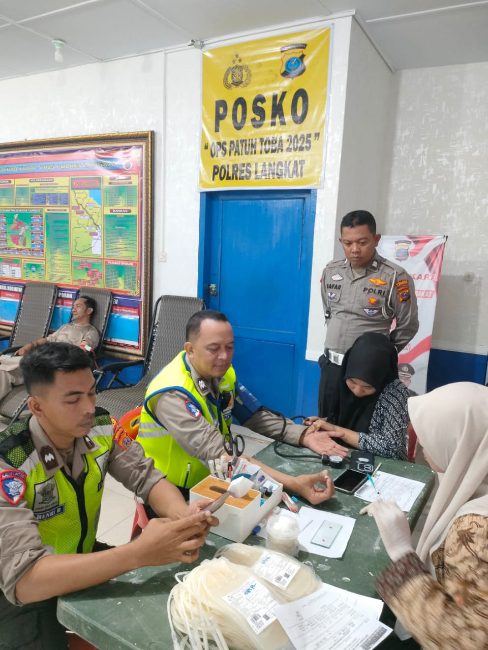 Satlantas Polres Langkat Donor Darah HUT Lantas Ke-70