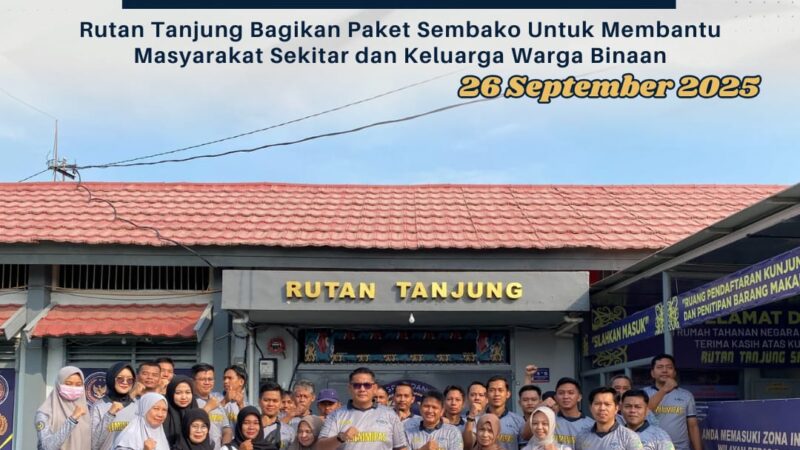 Rutan Tanjung Berbagi Paket Sembako kepada Masyarakat Sekitar dan Keluarga Warga Binaan