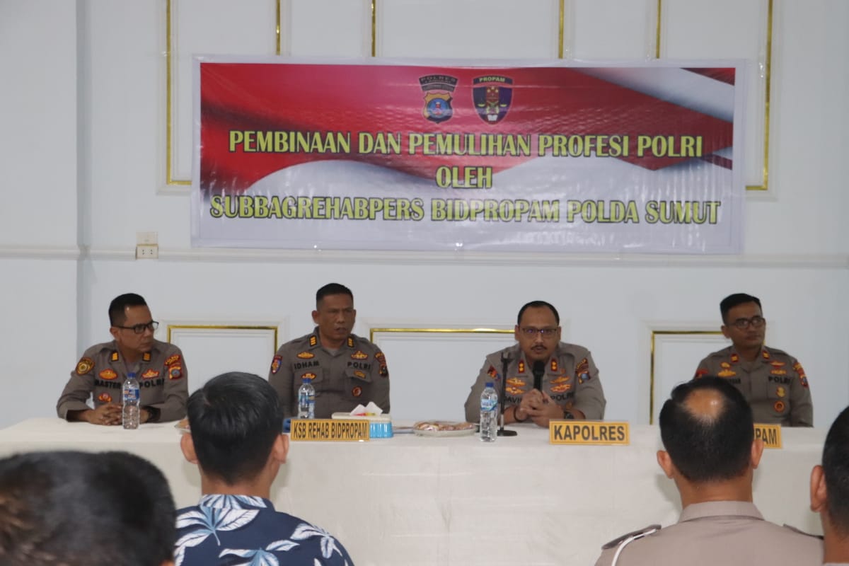 Polres Langkat Gelar Pembinaan Pemulihan Profesi Polri