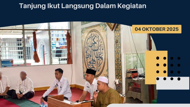 Melanjutkan Program Pembinaan yang Sudah Ada, Kasubsi Pelayanan Tahanan Rutan Kelas IIB Tanjung Ikut Langsung dalam Kegiatan