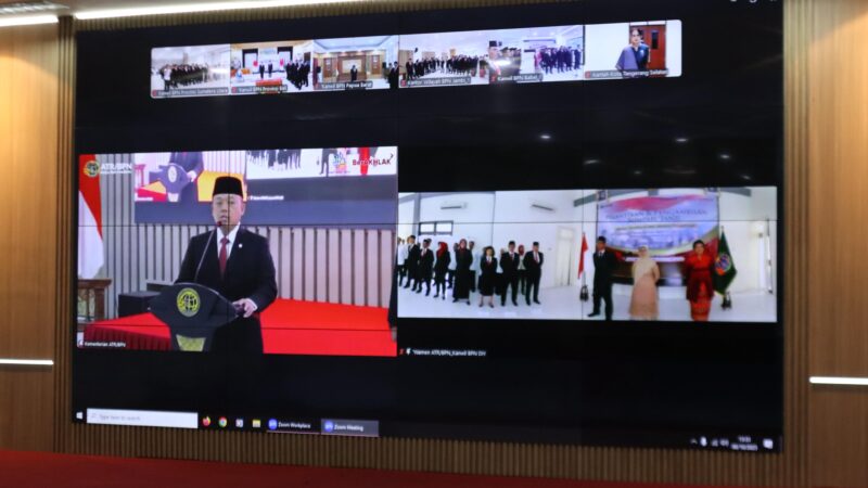 Kakanwil BPN Sumut Ikuti Pelantikan Pejabat Struktural dan Fungsional Secara Daring