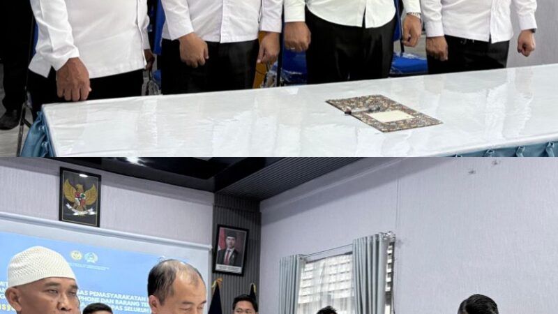 Wujudkan Rutan Zero HalinarRutan Tanjung Pura Ikuti Penandatanganan Komitmen Bersama