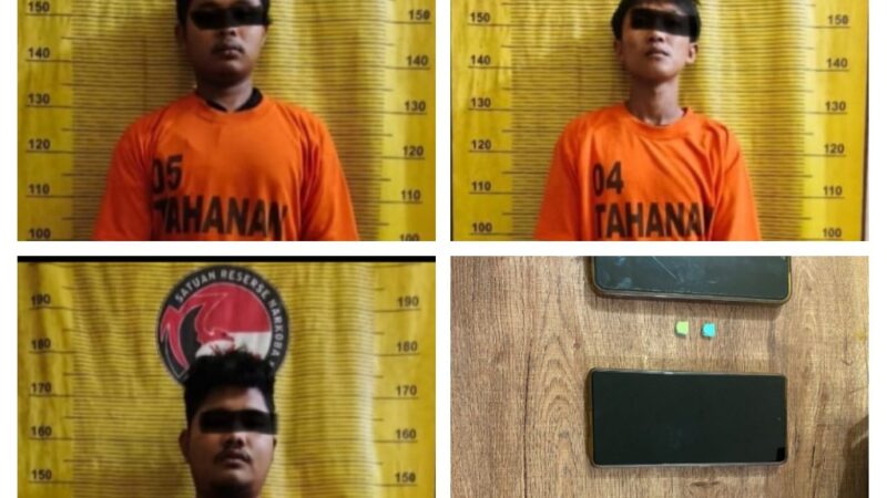 Siap Antar Pesanan Narkoba, Tiga Pemuda Diringkus oleh Polres Binjai