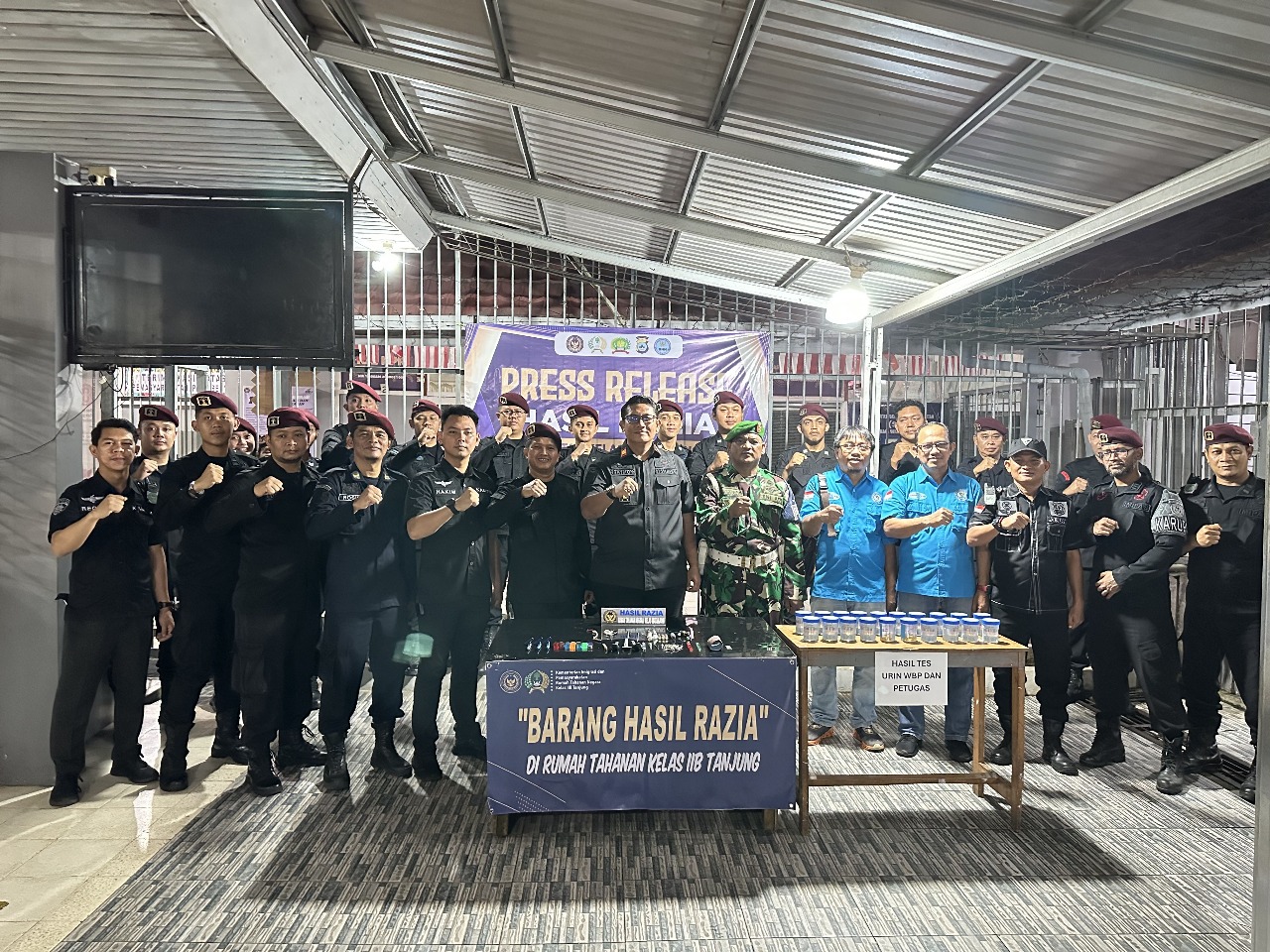 Rutan Tanjung Gandeng TNI dan BNN Gelar Razia Serentak di Rutan: Komitmen Wujudkan Rutan Bersih dari Halinar