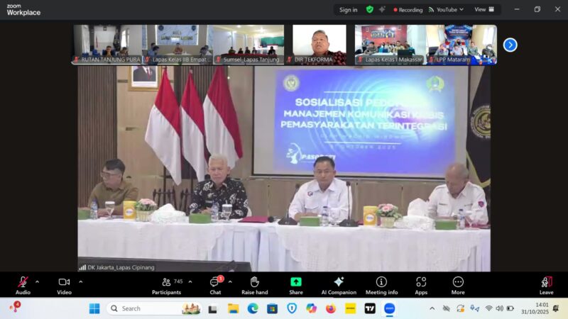 Tingkatkan Kepercayaan Publik, Rutan Tanjung Pura Ikuti Sosialisasi Manajemen Komunikasi Krisis Pemasyarakatan