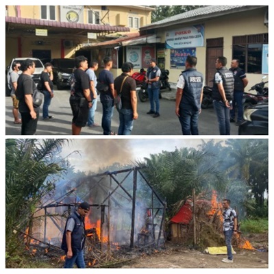 Polres Binjai Kembali Lagi Grebek dan Musnahkan Barak Narkoba di Kecamatan Sei Bingai