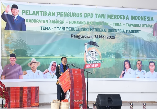 Wakil Bupati Samosir Hadiri Pelantikan DPD Tani Merdeka Indonesia Kabupaten Samosir Periode 2025–2029