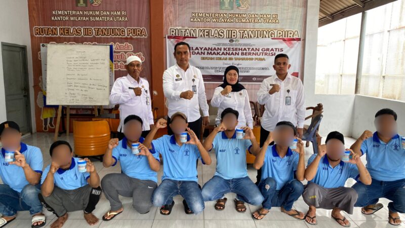 Komitmen Bebas Narkoba, Rutan Tanjung Pura Gelar Tes Urine WBP Secara Rutin