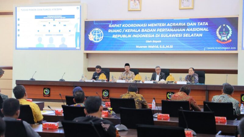Percepat Penyelesaian Persoalan Tanah dan Ruang, Menteri Nusron Adakan Rakor dengan Kepala Daerah Se-Sulsel