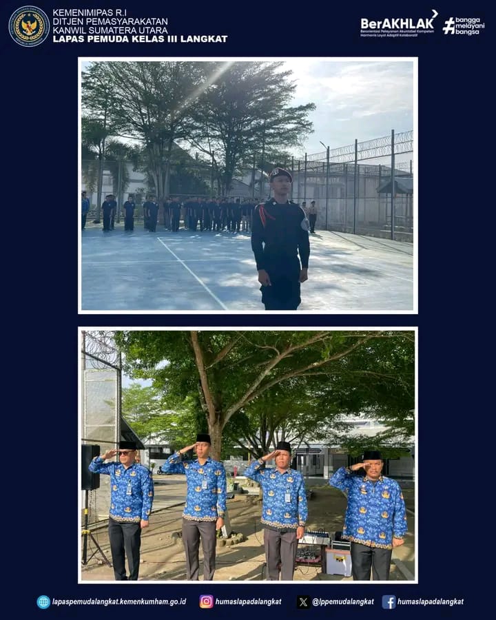Penuh Semangat Kebangsaan, Lapas Pemuda Langkat Gelar Upacara Hari Kesadaran Berbangsa dan Bernegara