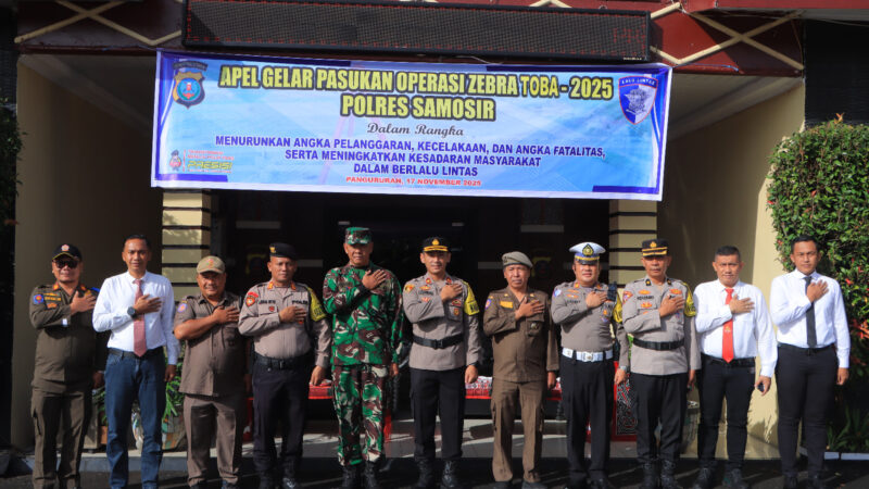 Polres Samosir Gelar Apel Pasukan Operasi Zebra Toba 2025.