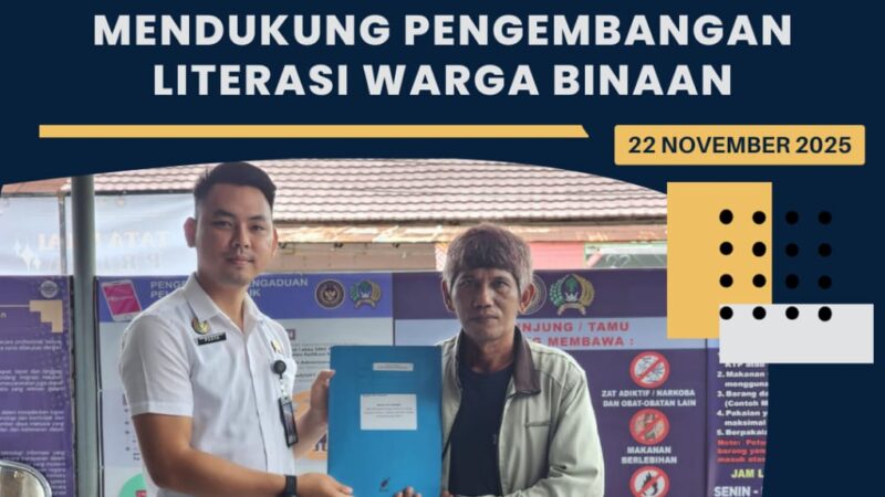 Rutan Tanjung Terima Bantuan Buku dari Perpustakaan Nasional untuk Mendukung Pengembangan Literasi Warga Binaan