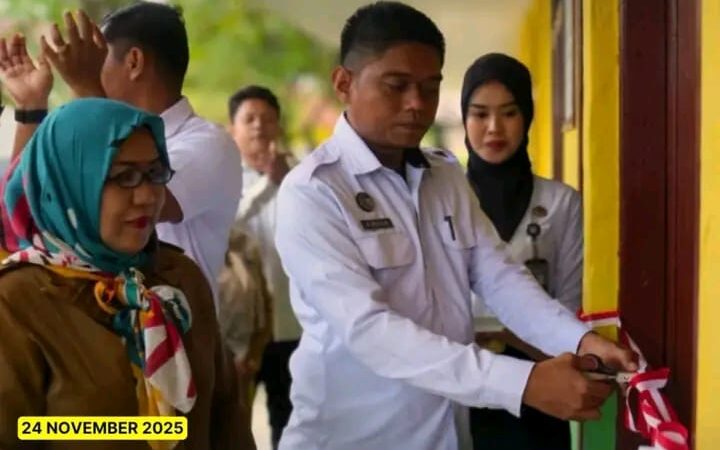 Gunting Pita, Karutan Pangkalan Brandan Resmikan Perbaikan Sarana dan Prasarana Umum SDN 054996 Pelawi
