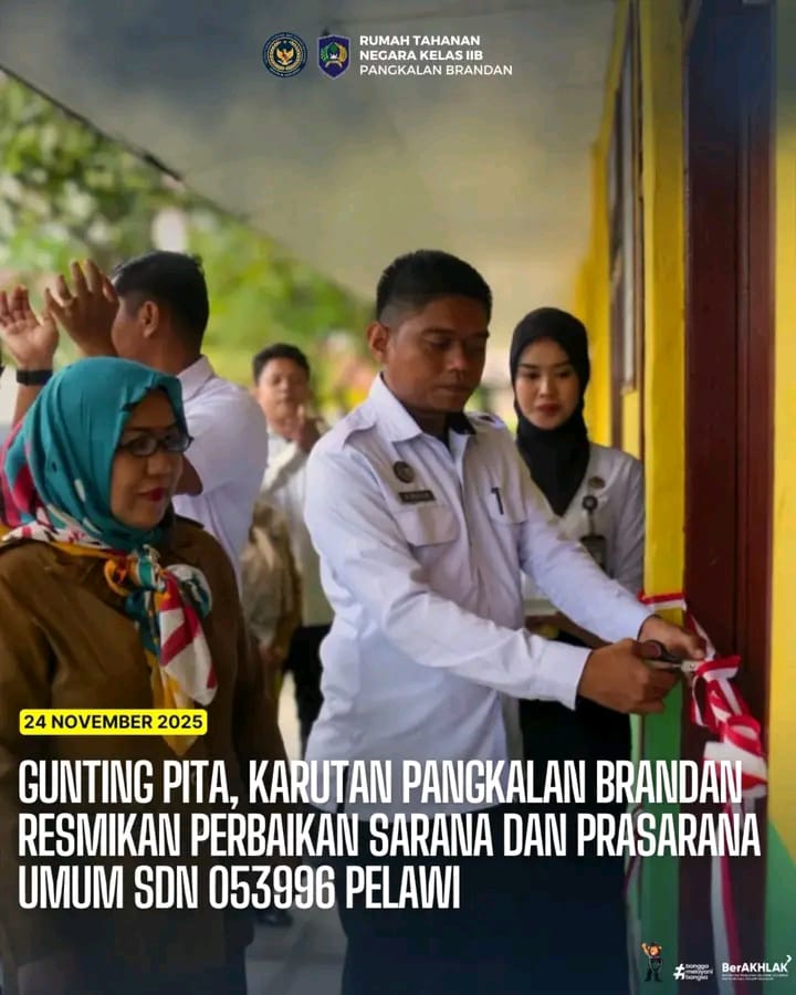 Gunting Pita, Karutan Pangkalan Brandan Resmikan Perbaikan Sarana dan Prasarana Umum SDN 054996 Pelawi