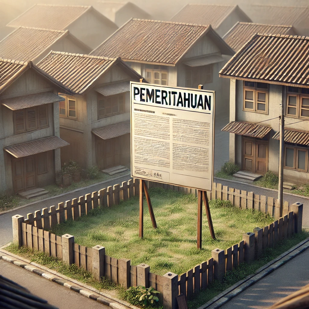 Pemberitahuan Terkait Bidang Tanah di Jalan Pengilar, Gang Ngatinah, Medan Amplas