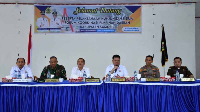 Kunker FKPD, Bupati Vandiko Instruksikan Antisipasi Menyeluruh Jelang Nataru di Samosir.