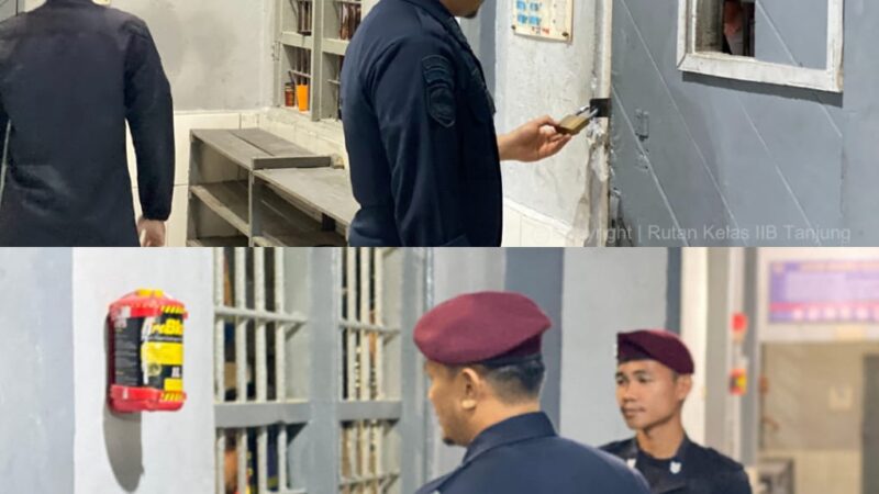 Regu Jaga Rutan Tanjung Rutin Lakukan Kontrol Keliling untuk Memastikan Kondisi Tetap Aman dan Kondusif