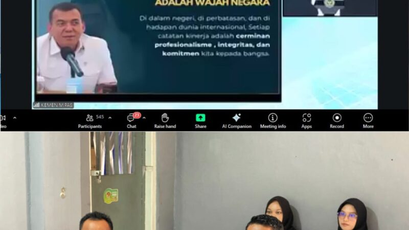 Demi Tingkatkan Kinerja, Rutan Tanjung Ikuti Rakor Pengendalian Capaian Kinerja dan Refleksi Akhir Tahun Kemenimipas