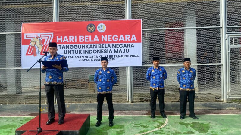 Rutan Tanjung Pura Gelar Upacara Peringatan Hari Bela Negara Ke-77