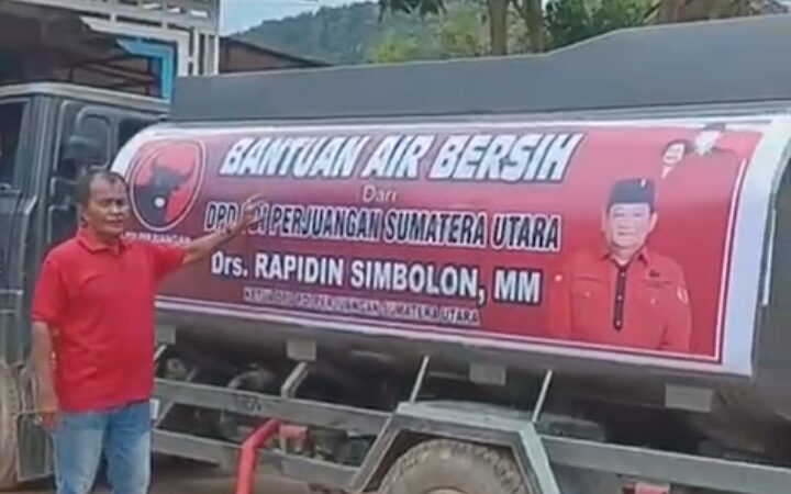 DPD PDI Perjuangan Sumut Salurkan 540 Ribu Liter Air Bersih untuk Warga Terdampak Bencana Tapteng