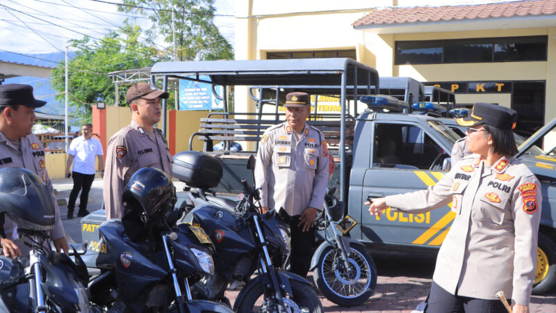 Kapolres Samosir Cek Kendaraan Dinas dan Senpi, Pastikan Kesiapan Personel Layani Masyarakat dan Wisatawan.