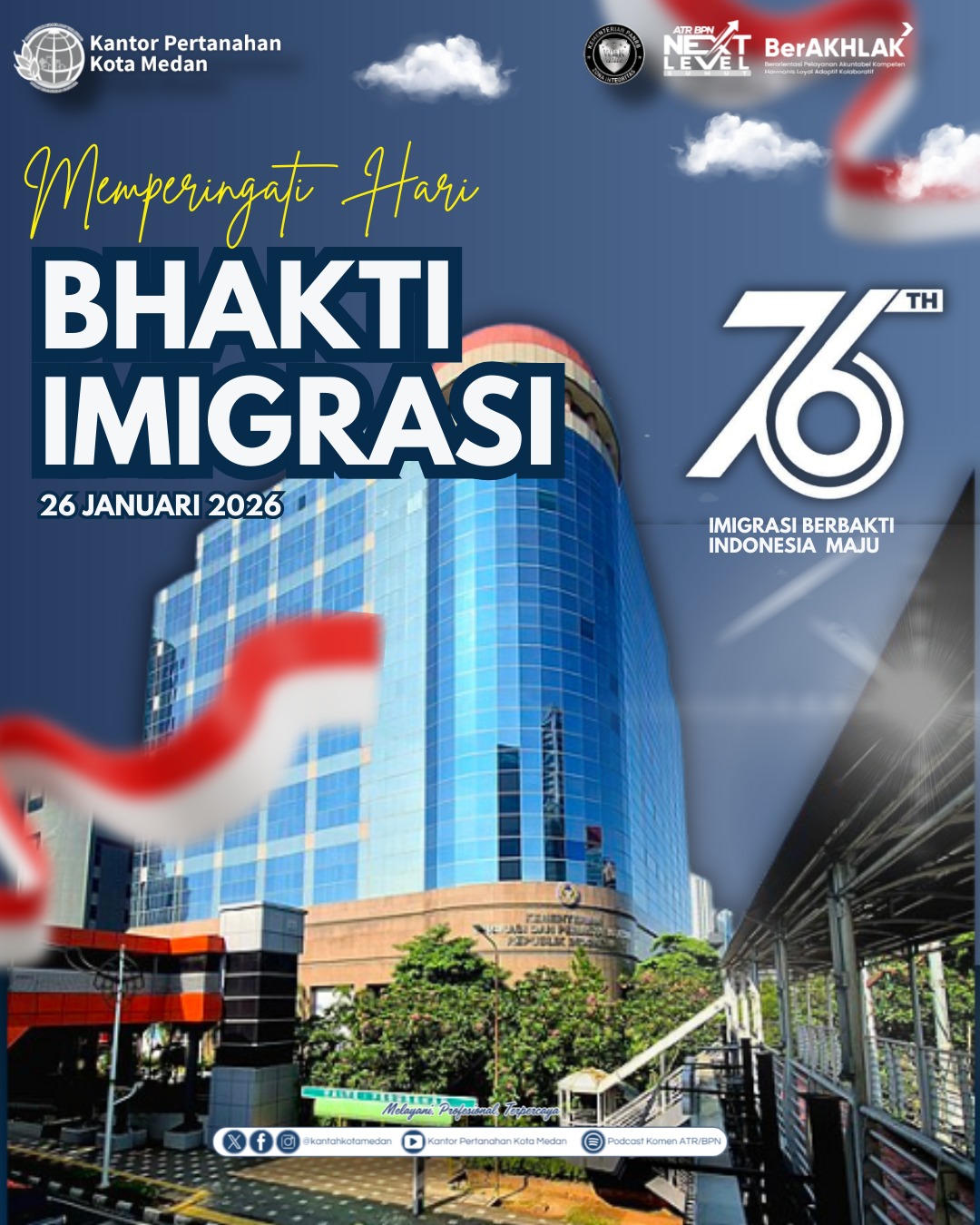 Kantor Pertanahan Kota Medan Ucapkan Selamat Hari Bhakti Imigrasi ke-76