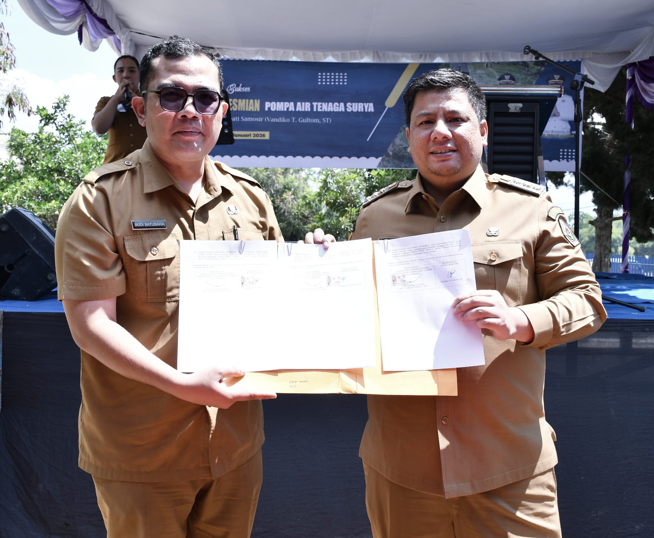 Perkuat Ketahanan Pangan, Bupati Samosir Resmikan Pompa Air Tenaga Surya Rp 2,6 Miliar di Onan Runggu.