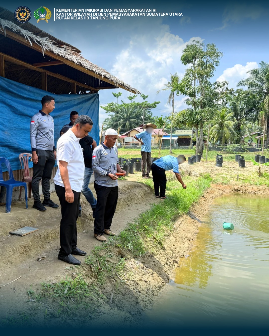 Wujud Komitmen Ketahanan Pangan Berkelanjutan, Rutan Tanjung Pura Tebar 2.000 Ekor Bibit Ikan Nila Kolam Ketahan Pangan