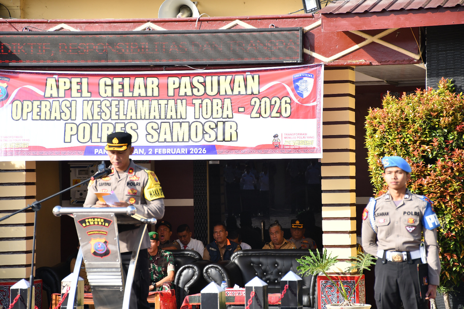 Apel Gelar Pasukan Operasi Keselamatan Toba 2026 Digelar, Polres Samosir Libatkan Lintas Instansi.