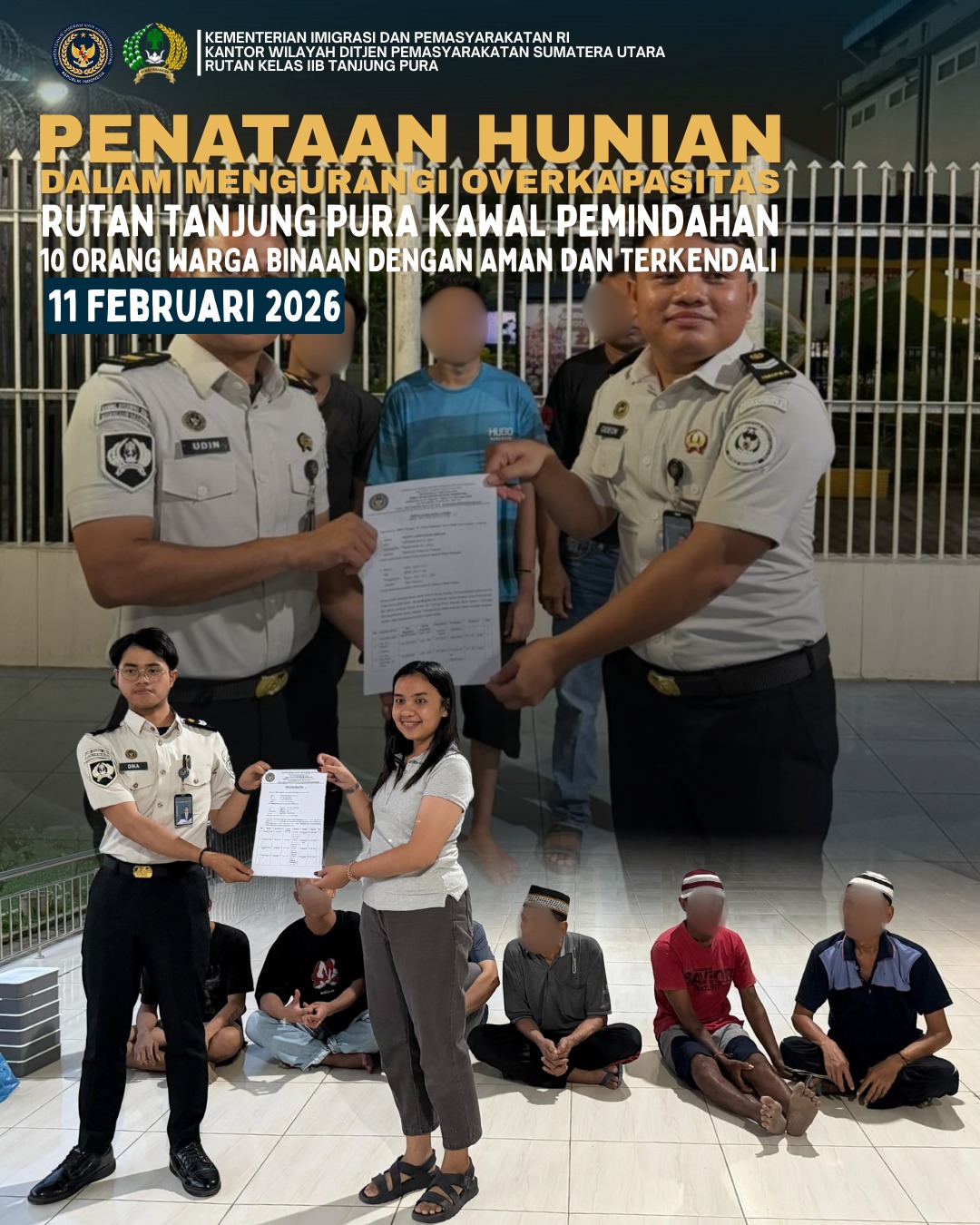 Penataan Hunian dalam Mengurangi Overkapasitas, Rutan Tanjung Pura Kawal Pemindahan 10 Warga Binaan dengan Aman dan Terkendali