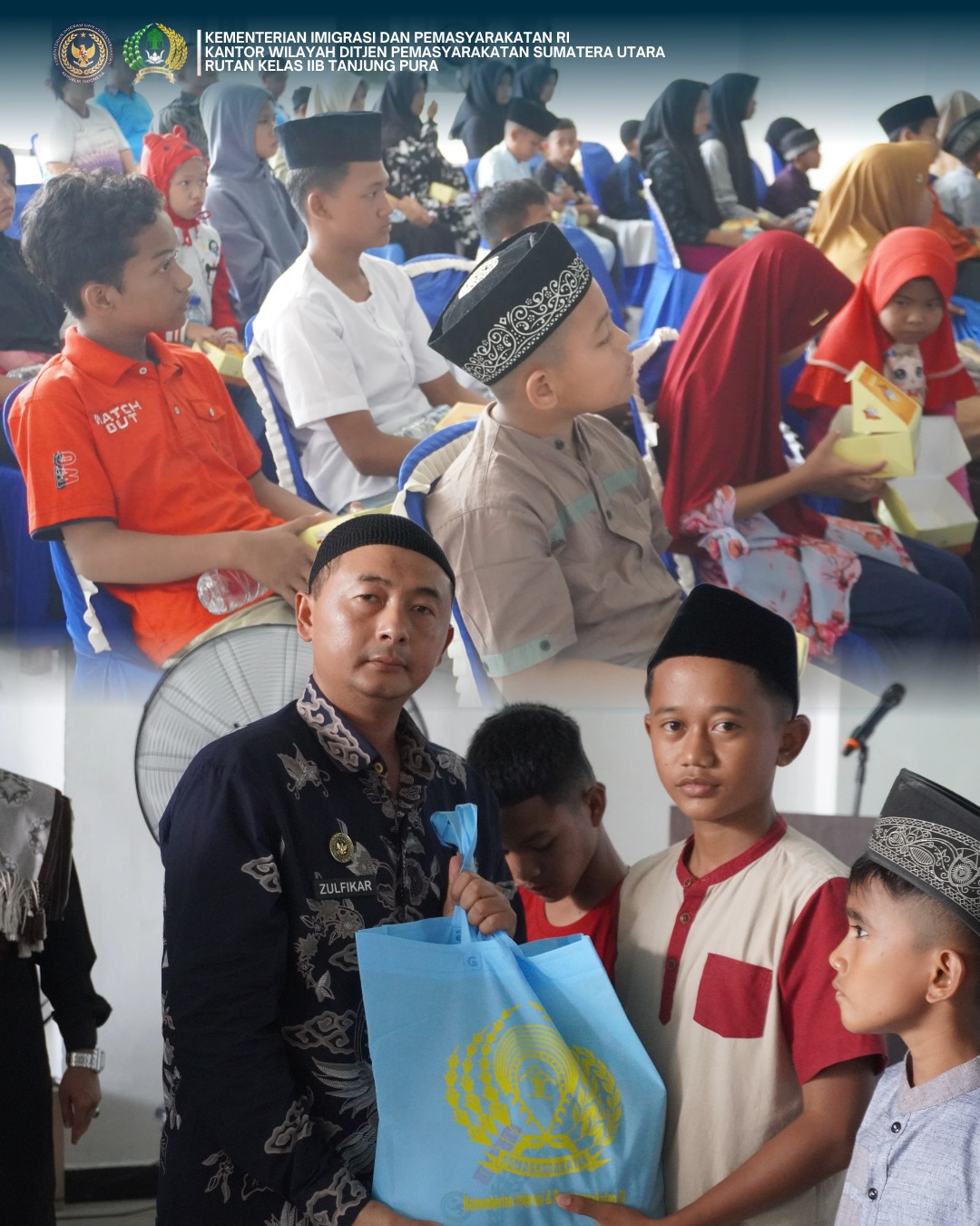 Salurkan Santunan Ke Anak Yatim Piatu, Rutan Tanjung Pura Bersama LPN Langkat Wujudkan Kepedulian Sosial