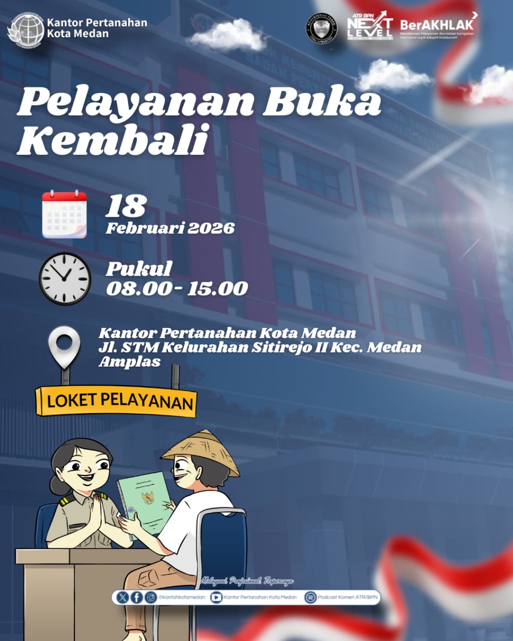 Kantor Pertanahan Kota Medan Kembali Buka Layanan Usai Libur Tahun Baru Imlek