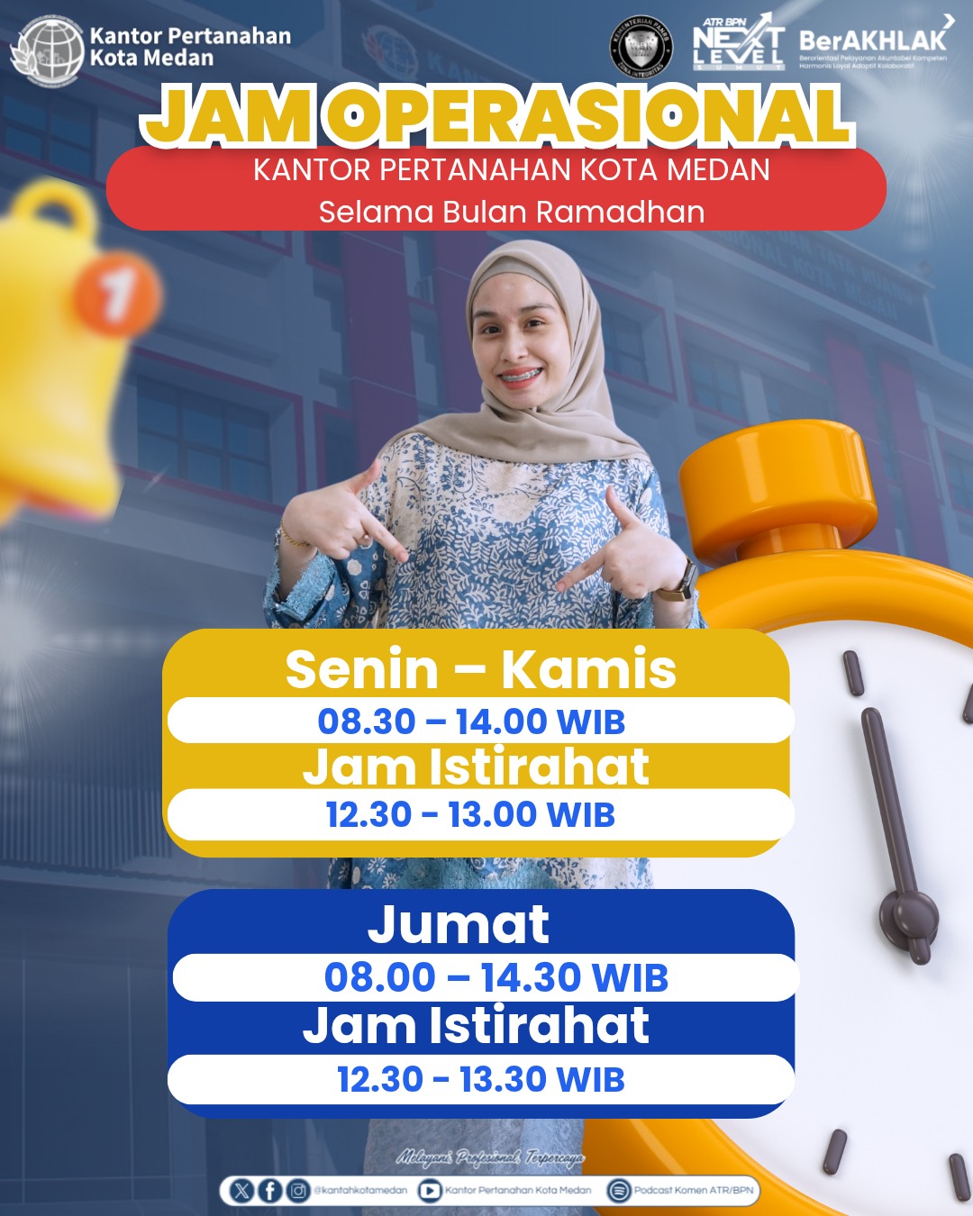 Jam Layanan Kantor Pertanahan Kota Medan Selama Ramadan 1447