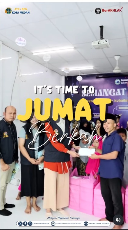 Jumat Berkah Ramadan, Kantor Pertanahan Kota Medan Berbagi Nasi Kotak di Yayasan Al Kahfi Medan Amplas