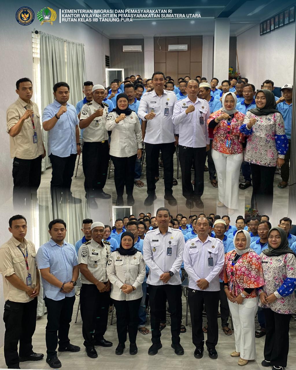 Komitmen Bersih Narkoba, Rutan Tanjung Pura Bersama BNNK Langkat Gelar Penyuluhan dan Tes Urine