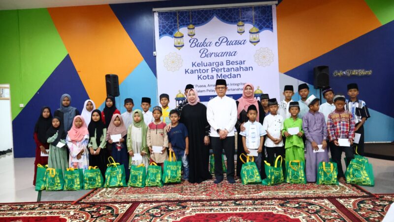 Kantor Pertanahan Kota Medan Gelar Buka Puasa Bersama dan Santunan Anak Yatim di Cafe Tata Bumi