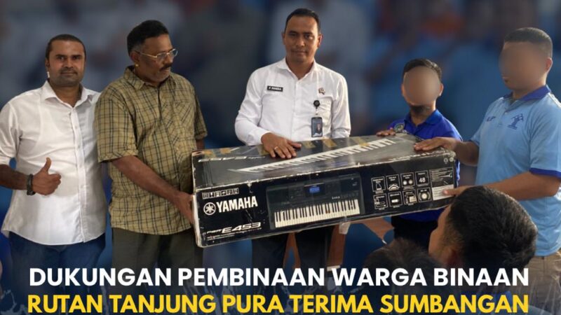 Rutan Tanjung Pura Terima Sumbangan Keyboard untuk Pembinaan Warga Binaan