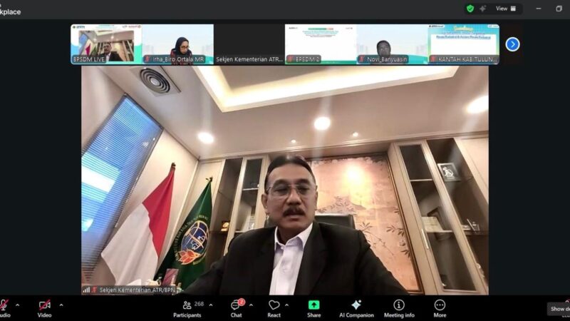 Sosialisasi Regulasi tentang Organisasi dan Tata Kerja, Sekjen ATR/BPN Tekankan Empat Pesan Strategis