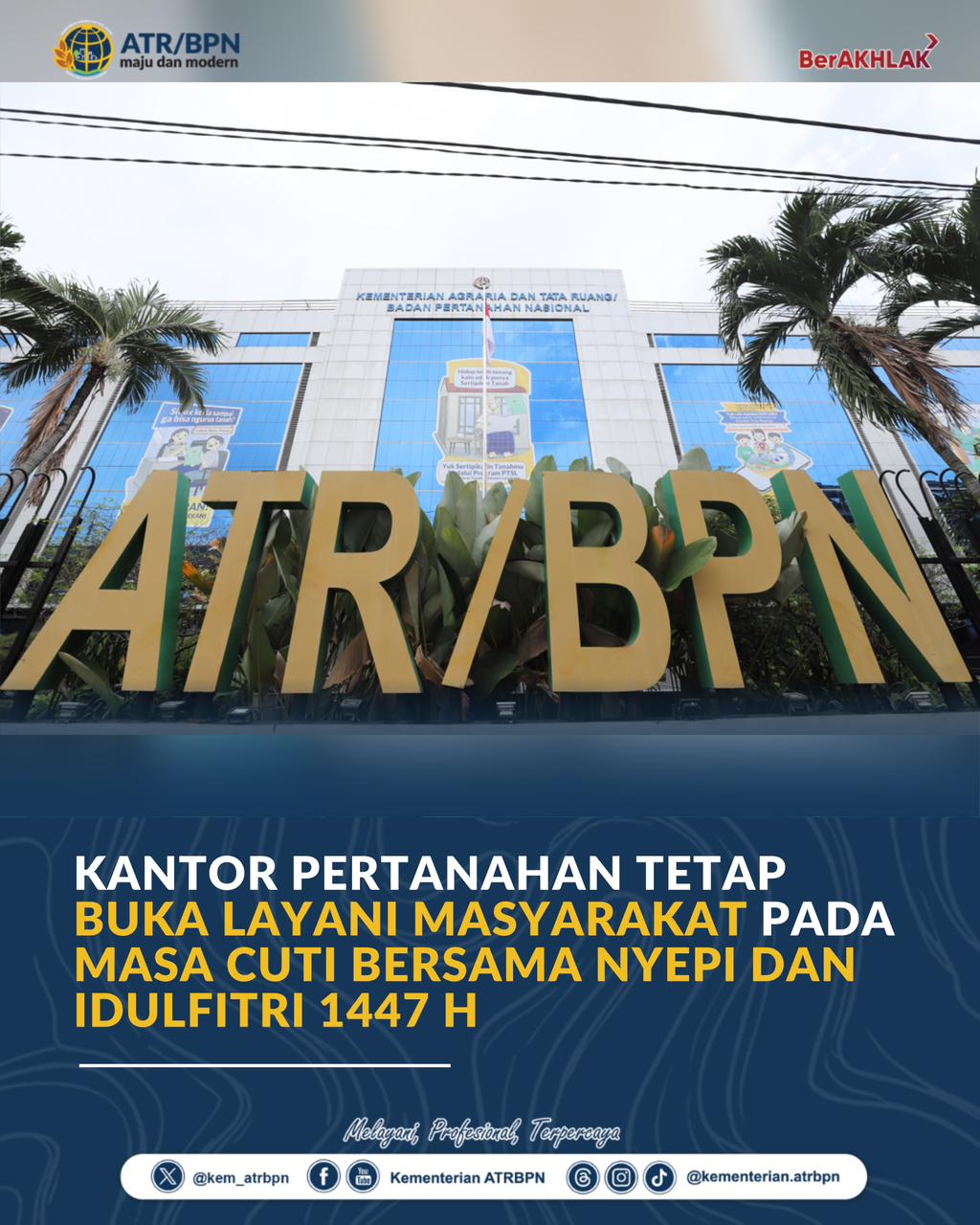 Kantor Pertanahan Tetap Buka Layani Masyarakat pada Masa Cuti Bersama Nyepi dan Idulfitri 1447 H