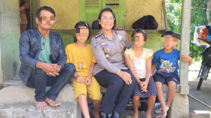 Kapolres Samosir Jadi Orangtua Asuh Anak Korban Penganiayaan, Wujud Kepedulian Masa Depan Korban.