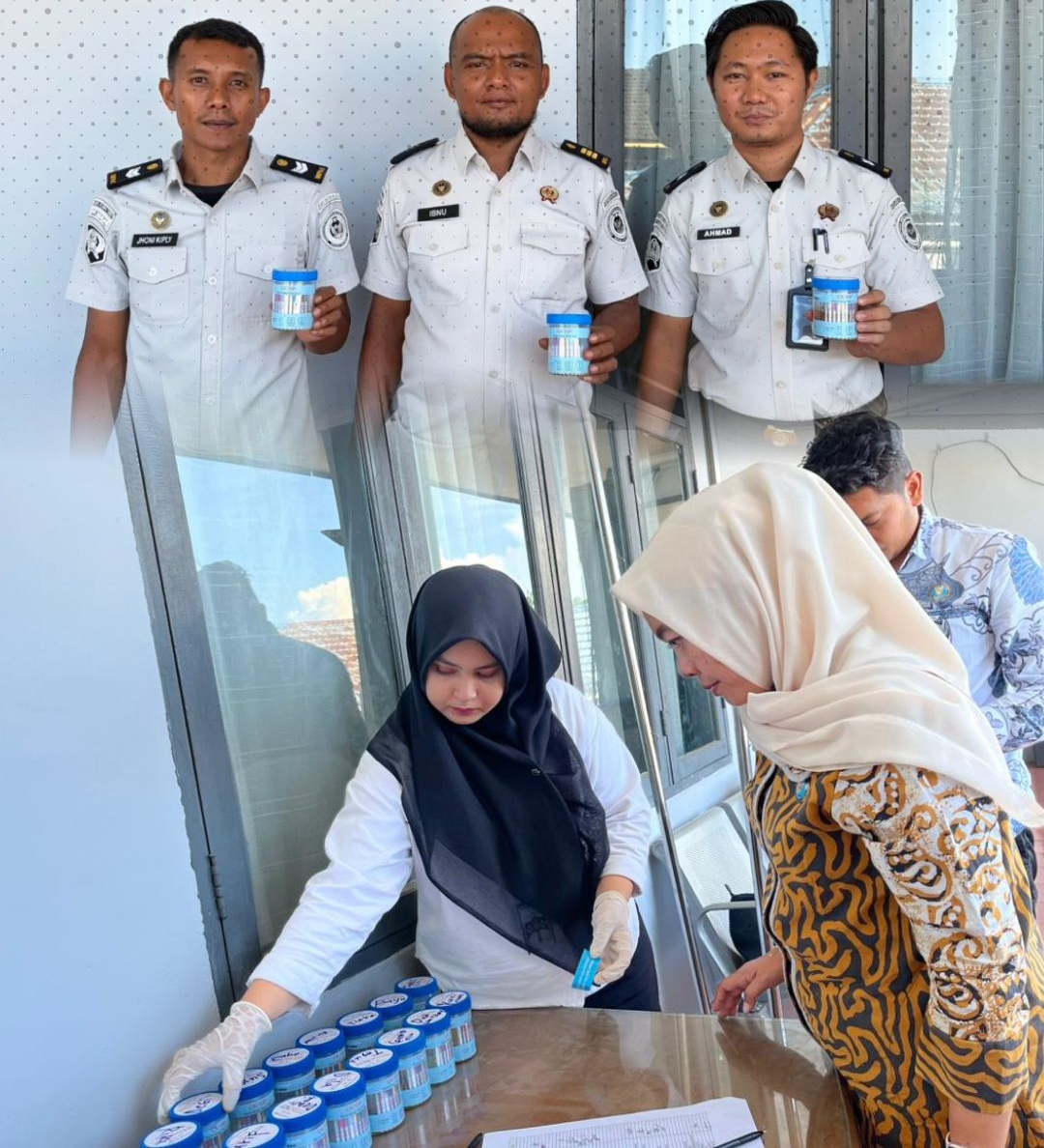 Sambut HBP ke-62, Rutan Tanjung Pura dan BNNK Langkat Gelar Tes Urine Massal