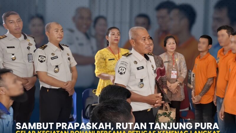 Sambut Prapaskah, Rutan Tanjung Pura Gelar Kegiatan Rohani Bersama Kemenag Langkat