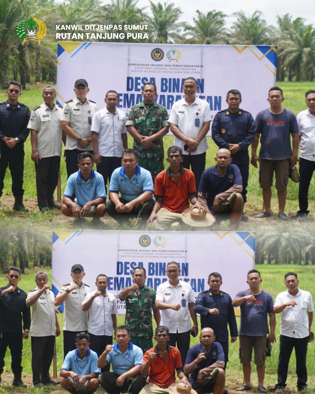 Rutan Tanjung Pura Bersihkan Lahan Ketahanan Pangan di Desa Binaan Pemasyarakatan