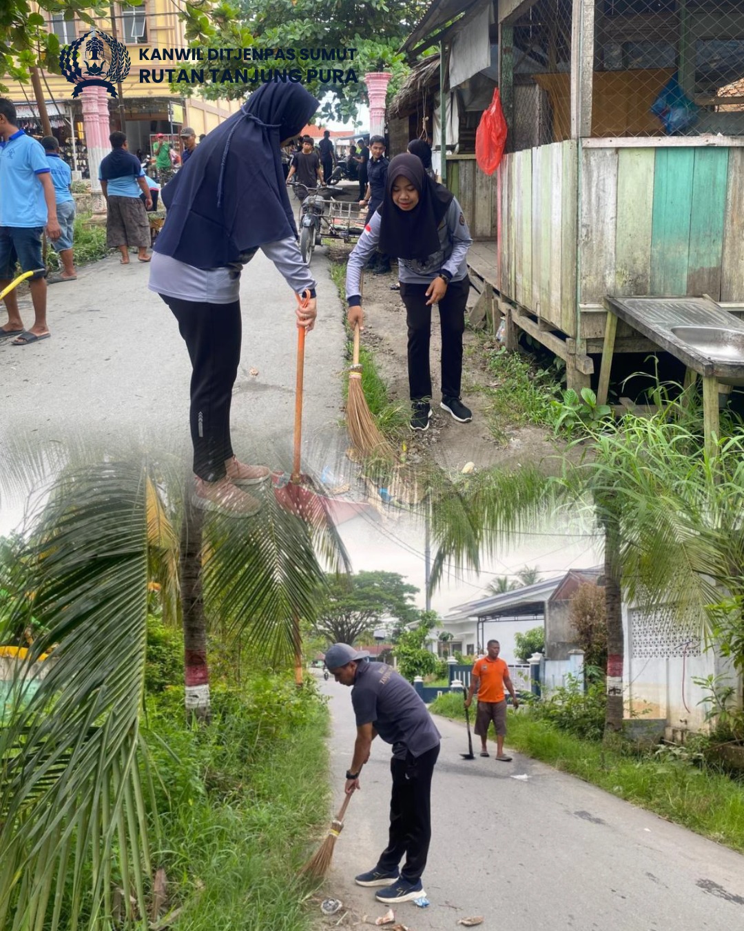 Gotong Royong Bersihkan Saluran Air Rutan Tanjung Pura Laksanakan Kegiatan Rutin Kamis Bersih