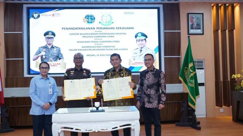 BPN Sumut dan Kejati Sumut Perkuat Sinergi untuk Kepastian Hukum Pertanahan