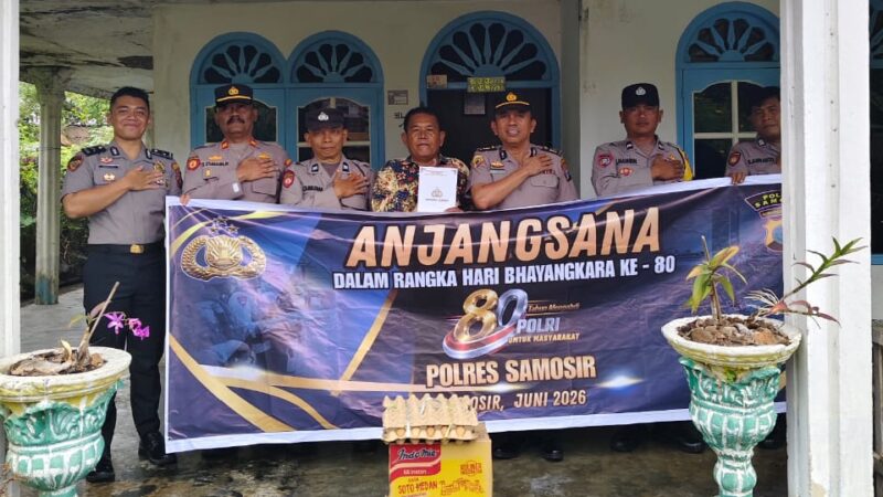 Jelang HUT Bhayangkara ke-80, Polres Samosir Gelar Anjangsana dan Salurkan Bantuan kepada Warakauri