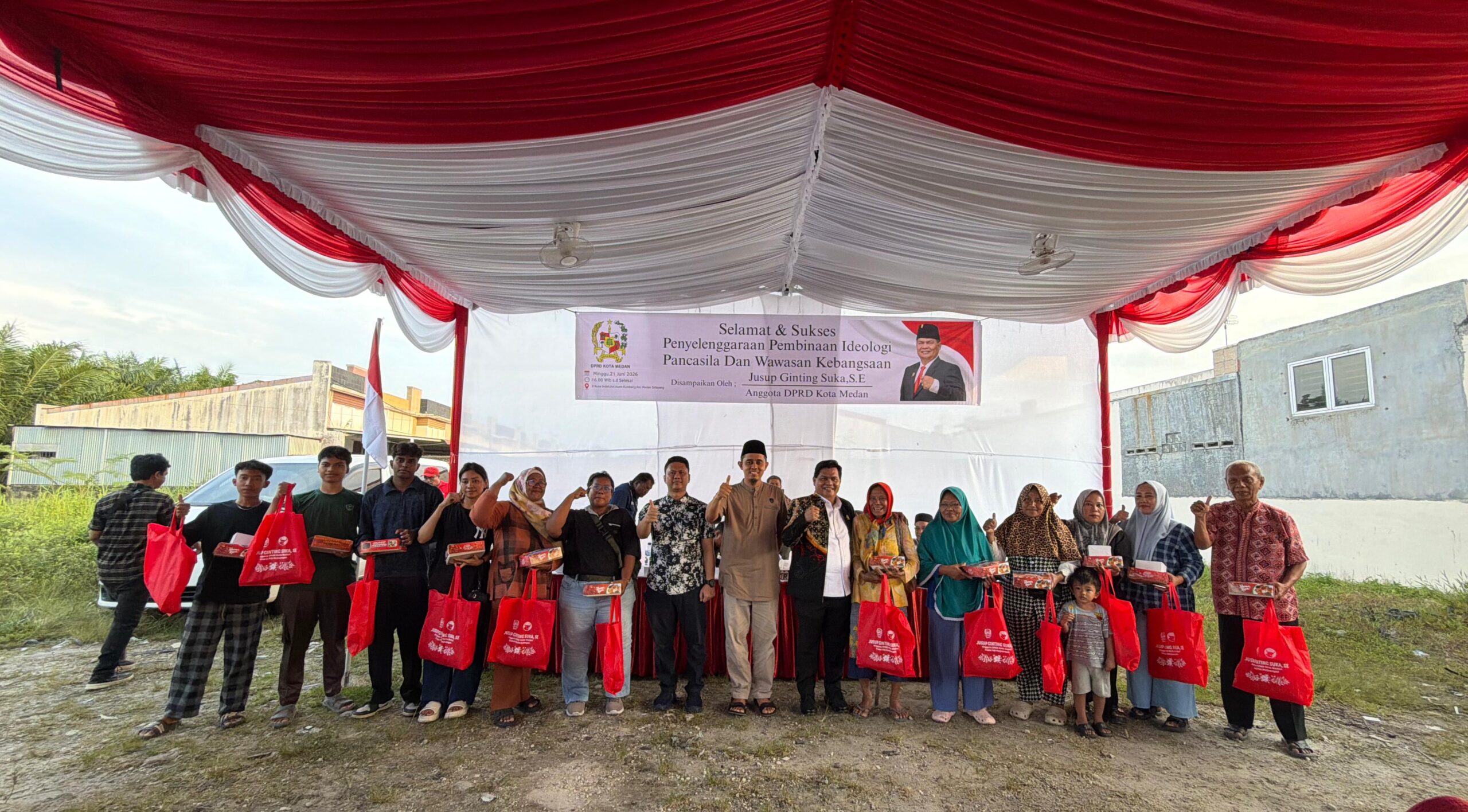 Gelar Pembinaan Ideologi dan Wawasan Kebangsaan di Asam Kumbang, Jusup Ginting Ajak Warga Perkuat Persatuan dan Nilai Pancasila