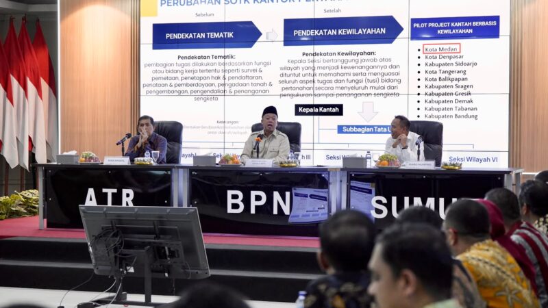 Pengarahan di Kanwil BPN Provinsi Sumatera Utara, Menteri Nusron Minta Jajaran Utamakan Kemudahan Layanan bagi Masyarakat