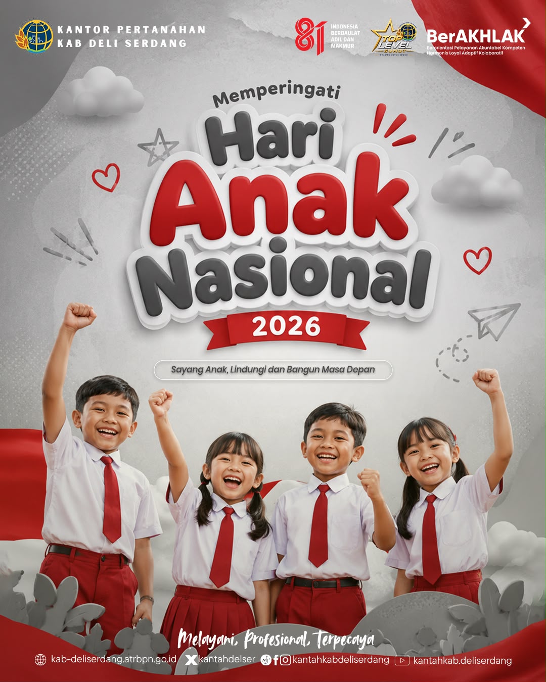 Kepala Kantor Pertanahan Deli Serdang Ajak Masyarakat Lindungi Hak Anak di Hari Anak Nasional 2026